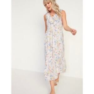 Old Navy Ruffled‎ Midi Swing Dress Women’s 2X Pink Cottagecore Resort Feminine